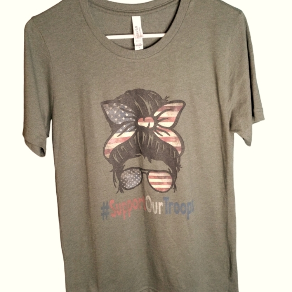 Bella Canvas Support Our Troops Tee.  Size S.